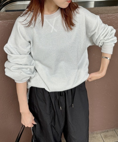 ISOOK(アイスー)の「【ISOOK / アイスー】ラメスウェット / 裏毛 ラメトップス プルオーバー 春服 春トップス ZOZOTOWN限定(スウェット・レディース・ブラック/グレー/ホワイト・FREE)」の12枚目の写真