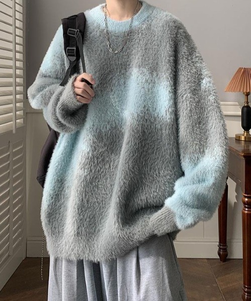 セール】ニュアンス柄シャギーニット（ニット/セーター）｜B.R.U（ブル