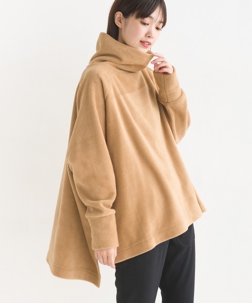 セール】ふわふわフリースワイドシルエットタートル長袖（Tシャツ