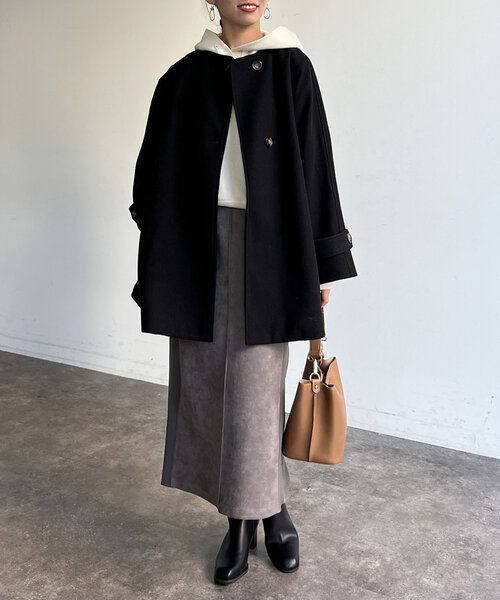 セール】ノーカラーAラインコート（その他アウター）｜Chez toi