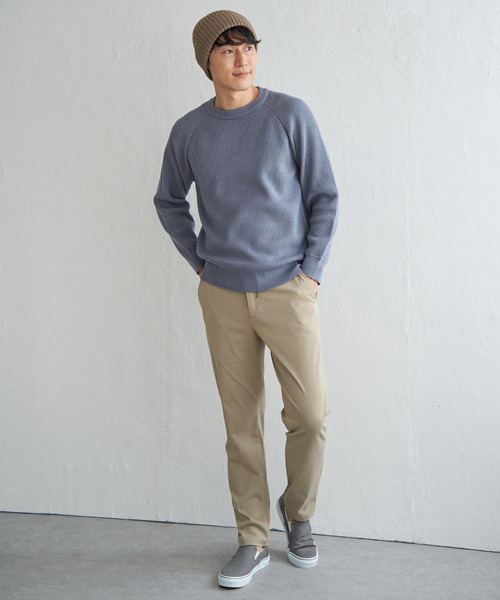 ikka(イッカ)の「ウォッシャブル畦クルーネックニット(ニット/セーター・メンズ・チャコールグレー/ブルー/ネイビー/ベージュ・M/L/XL/S)」の13枚目の写真
