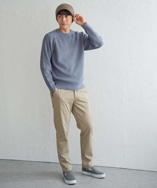 ikka(イッカ)の「ウォッシャブル畦クルーネックニット(ニット/セーター・メンズ・チャコールグレー/ブルー/ネイビー/ベージュ・M/L/XL/S)」の14枚目の写真