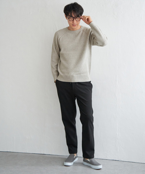 ikka(イッカ)の「ウォッシャブル畦クルーネックニット(ニット/セーター・メンズ・チャコールグレー/ブルー/ネイビー/ベージュ・M/L/XL/S)」の10枚目の写真