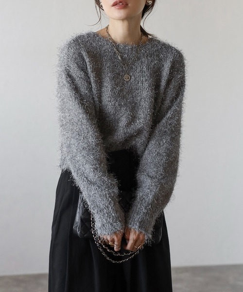 セール】前後2WAYシャギークルーネックカーディガン（カーディガン