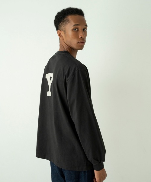 FCTY.(エフシーティーワイ)の「logo long sleeve tee / FCTY.ビッグロゴプリントロンT(Tシャツ/カットソー・メンズ・ライトブルー/ブラック/グレー・MEDIUM/LARGE)」の7枚目の写真