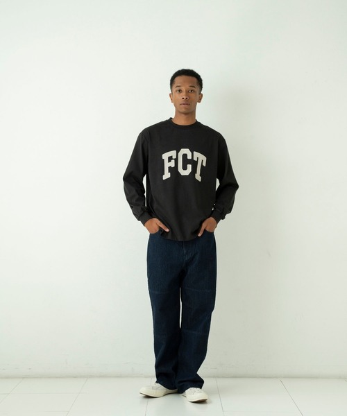 FCTY.(エフシーティーワイ)の「logo long sleeve tee / FCTY.ビッグロゴプリントロンT(Tシャツ/カットソー・メンズ・ライトブルー/ブラック/グレー・MEDIUM/LARGE)」の9枚目の写真