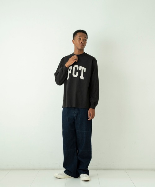 FCTY.(エフシーティーワイ)の「logo long sleeve tee / FCTY.ビッグロゴプリントロンT(Tシャツ/カットソー・メンズ・ライトブルー/ブラック/グレー・MEDIUM/LARGE)」の10枚目の写真