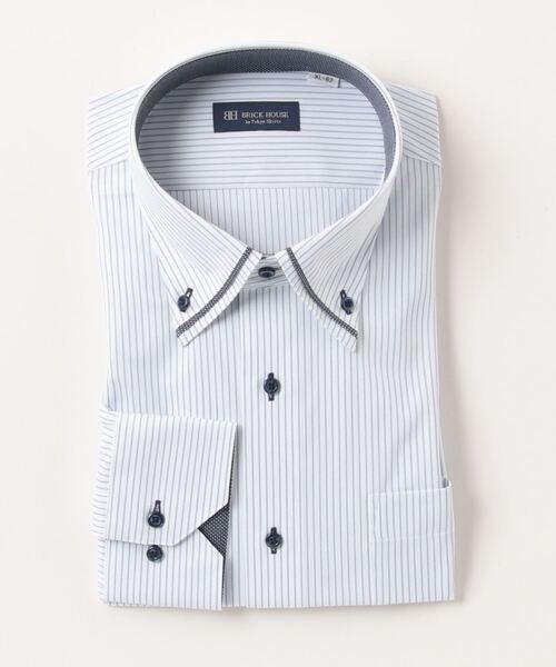 形態安定ノーアイロン ボタンダウン 長袖ニットビジネスワイシャツ（ビジネスシャツ）｜TOKYO SHIRTS（トウキョウシャツ）ビジネスシャツ