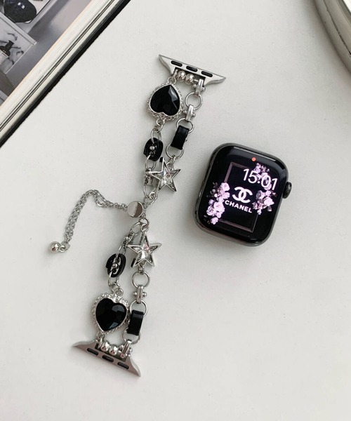 LUON(ルオン)の「LUON / Apple Watch Band / ハート スター メタル ブラック アップルウォッチ バンド(デジタル腕時計・レディース・ブラック系1/シルバー/ブラック系2・B/A)」の11枚目の写真