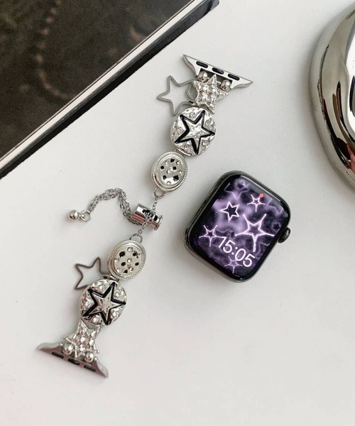 LUON(ルオン)の「LUON / Apple Watch Band / ハート スター メタル ブラック アップルウォッチ バンド(デジタル腕時計・レディース・ブラック系1/シルバー/ブラック系2・B/A)」の13枚目の写真