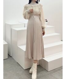 MERCURYDUO | 異素材ドッキングオフショルニットワンピース(ワンピース)