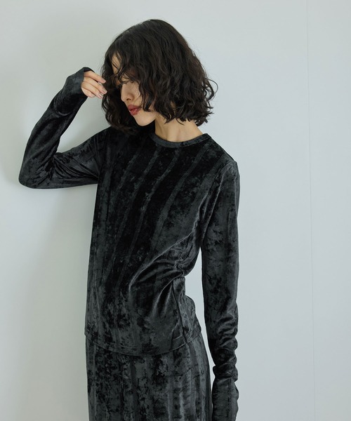 【セール】【Miller for ADAM ET ROPE'】別注ベロア L/S TEE（Tシャツ/カットソー）｜MILLER（ミラー）