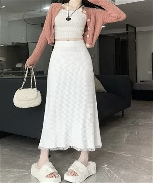 セール】裾フリンジニットスカート（スカート）｜FREE STYLISTS