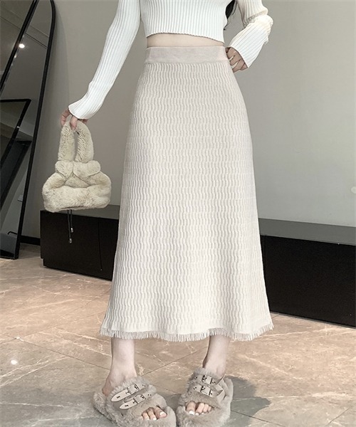 セール】裾フリンジニットスカート（スカート）｜FREE STYLISTS