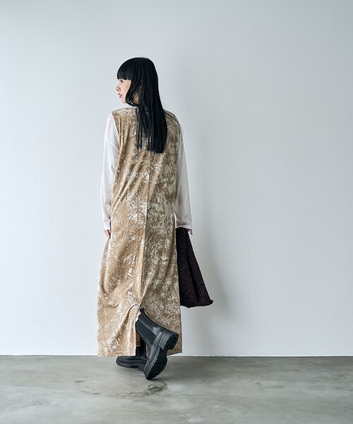 coen（コーエン）の「クラッシュベロアVネックジャンスカ（ジャンパースカート・レディース・ブラック/ベージュ・M/L）」の22枚目の写真