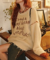 Honey フェザーヤーンロゴニットプルオーバー