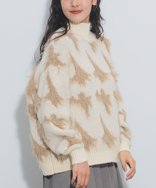 ニット セーター 千鳥フェザー ニット（手洗い可能） レディース 千鳥フェザー ニット（手洗い可能）（ニット/セーター）｜BEAMS
