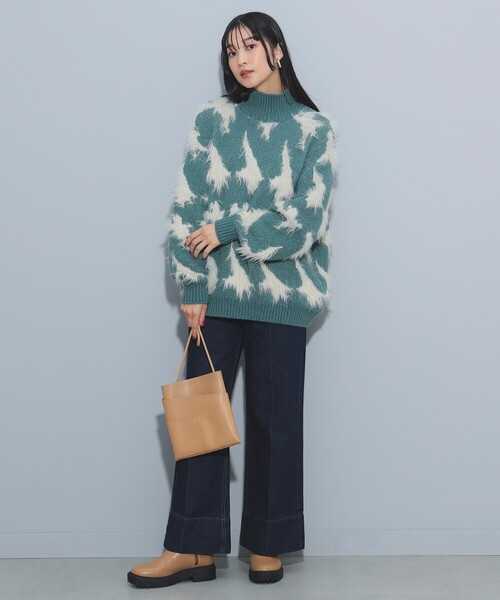 ニット セーター 千鳥フェザー ニット（手洗い可能） レディース 千鳥フェザー ニット（手洗い可能）（ニット/セーター）｜BEAMS