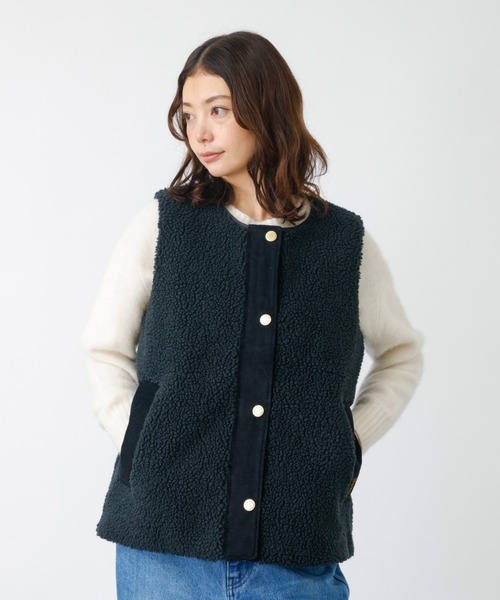 Barbour(バブアー)の「【BARBOUR/バブアー】DULSIE LINER / ボアベスト / WEB限定(ベスト・レディース・ブラック/カーキ・フリー)」の4枚目の写真