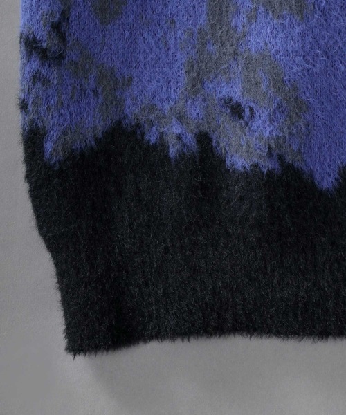 SITRY(シトリー)の「Feather Yarn Abstract Pattern Knit Pullover/オーバーサイズ フェザーヤーン アブストラクト柄 ニット セーター(ニット/セーター・メンズ・ブルー系その他/ブラック系その他/ブラック系その他3/ブラック系その他2・M/L)」の8枚目の写真
