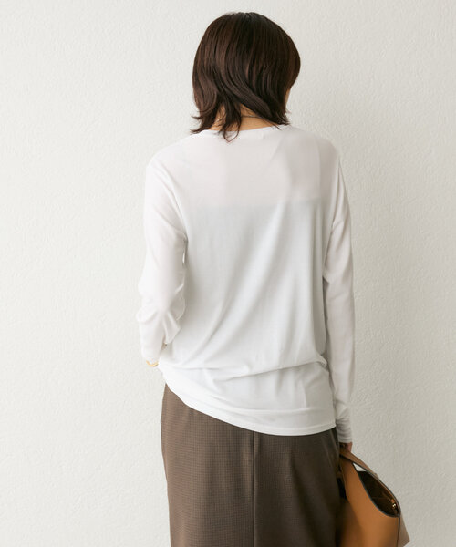 RIVE DROITE(リヴドロワ)の「【リバイバル/一枚でも重ねても】フライスクルーTee(Tシャツ/カットソー・レディース・レッド/ライトグレー/ホワイト/チャコールグレー・FREE)」の11枚目の写真