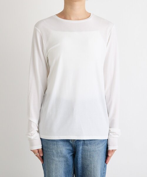RIVE DROITE(リヴドロワ)の「【リバイバル/一枚でも重ねても】フライスクルーTee(Tシャツ/カットソー・レディース・レッド/ライトグレー/ホワイト/チャコールグレー・FREE)」の15枚目の写真