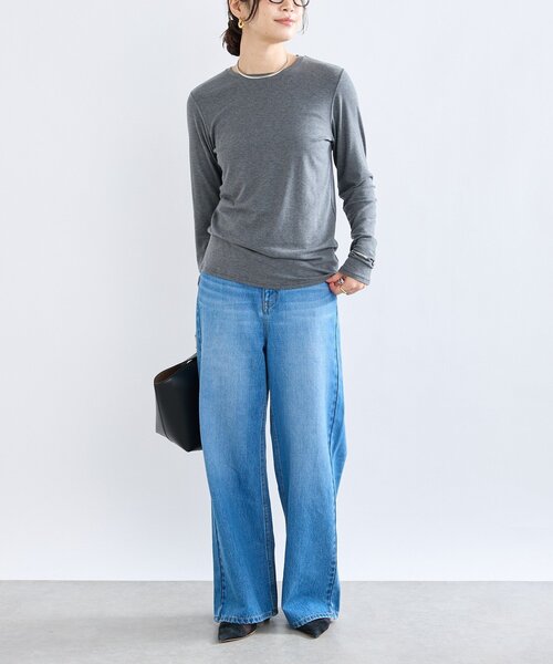 RIVE DROITE(リヴドロワ)の「【リバイバル/一枚でも重ねても】フライスクルーTee(Tシャツ/カットソー・レディース・レッド/ライトグレー/ホワイト/チャコールグレー・FREE)」の22枚目の写真
