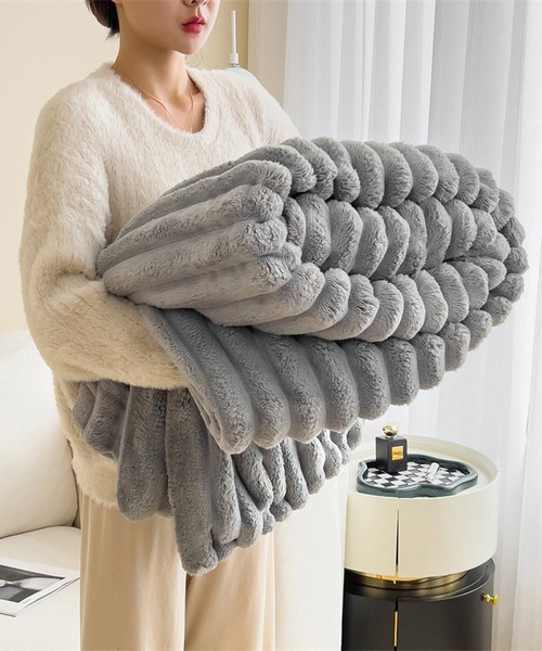 VIBGYOR（ヴィブジョー）の「【 somni / ソニ 】掛け布団   ブランケット（ブランケット・レディース・テラコッタ/グリーン/ピンク/ダークグレー/パープル/イエロー/グレー/ブルー/アイボリー/ライトベージュ・FREE）」の3枚目の写真