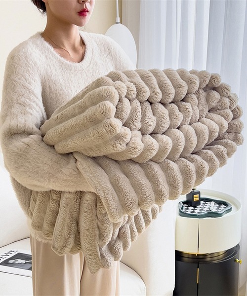 VIBGYOR（ヴィブジョー）の「【 somni / ソニ 】掛け布団   ブランケット（ブランケット・レディース・テラコッタ/グリーン/ピンク/ダークグレー/パープル/イエロー/グレー/ブルー/アイボリー/ライトベージュ・FREE）」の6枚目の写真