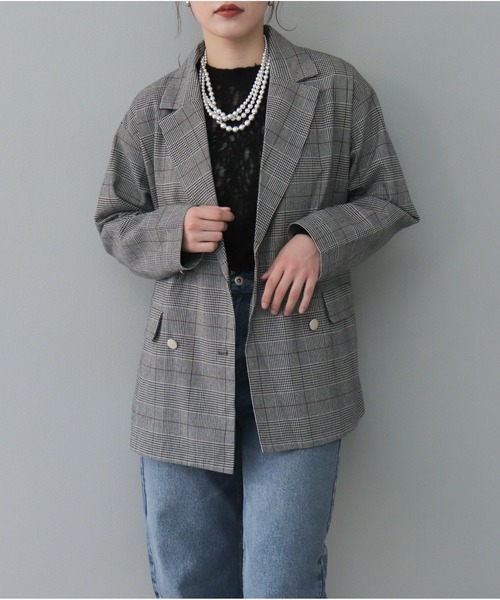 【セール】チェックテーラードジャケット（テーラードジャケット）｜OandI（オーアンドアイ）