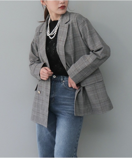 【セール】チェックテーラードジャケット（テーラードジャケット）｜OandI（オーアンドアイ）
