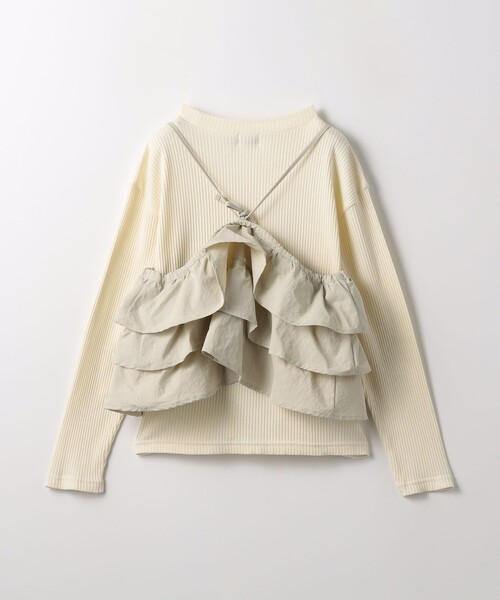 green label relaxing(グリーンレーベルリラクシング)の「TJ フリルキャミ+テレコ プルオーバーセット / キッズ 100cm-130cm(Tシャツ/カットソー・キッズ・ブラック/オフホワイト・130cm/110cm/100cm/120cm)」の6枚目の写真