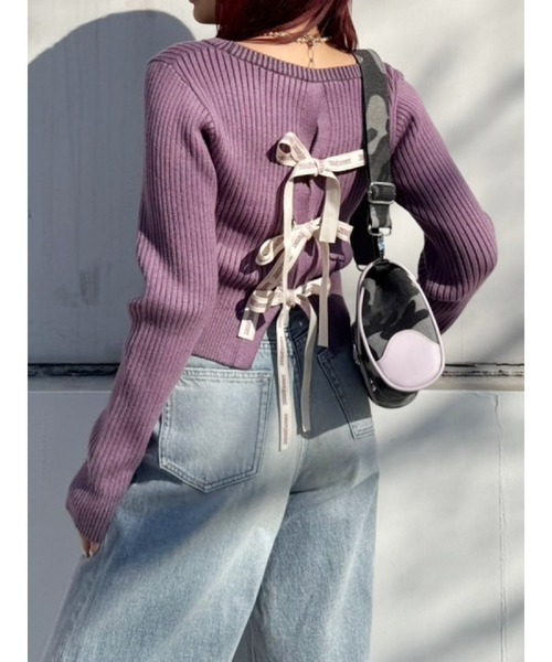 EVRIS バックリボン ホルターネックトップス 完売色 再入荷待ち商品 EVRIS（エヴリス） tシャツ バックリボンホルターネックトップス