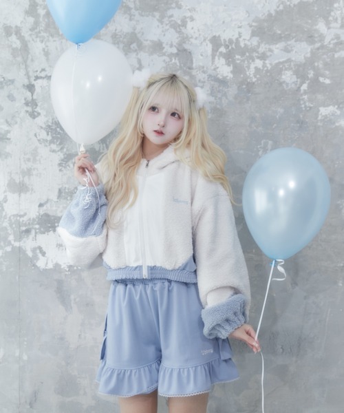 Whinny(ホワイニー)の「Whinny/雪の子のこのこ♪(ブルゾン・レディース・サックスブルー/ブラック/ホワイト・FREE)」の18枚目の写真