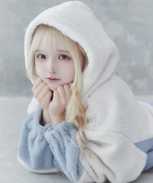 Whinny(ホワイニー)の「Whinny/雪の子のこのこ♪(ブルゾン・レディース・サックスブルー/ブラック/ホワイト・FREE)」の20枚目の写真