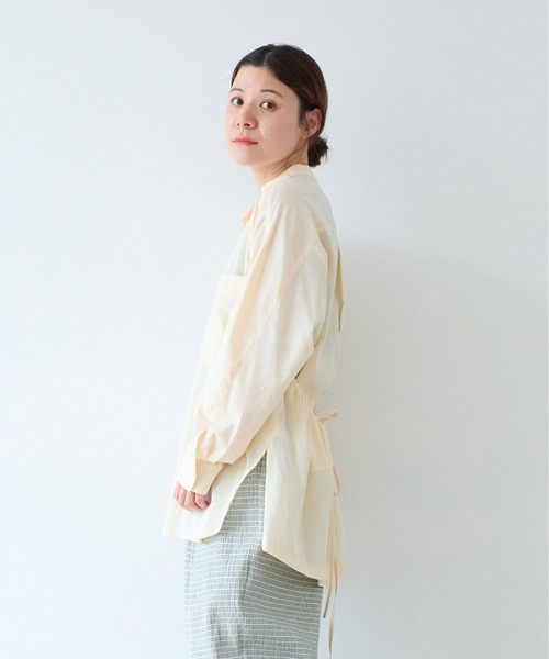 yuni(ユニ )の「●強撚ガスボイルビエラ エプロンブラウス(シャツ/ブラウス・レディース・ブルー/ブラック/イエロー・FREE)」の10枚目の写真