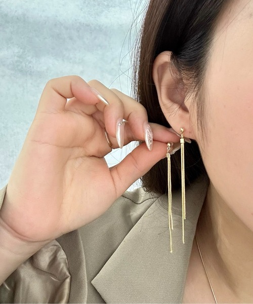 Burner(バーナー)の「【OKUOKU 0909】チェーン ロングピアス 両耳用 oku-pierce-650933546439-6 Yy【RBTS】(ピアス(両耳用)・レディース・シルバー/ゴールド・FREE)」の13枚目の写真