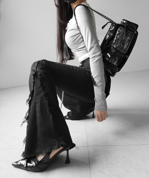 ✨️ラスト1点✨️ Bolan似 フレアデニム opium wax mijko 正規 フレア パンツ コーティング デニム opium bolan似 - メルカリ