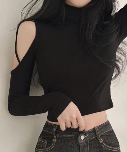 Achic(アシック)の「ショルダーディロンハイネックTシャツ(Tシャツ/カットソー・レディース・ブラウン/ブラック・M)」の15枚目の写真