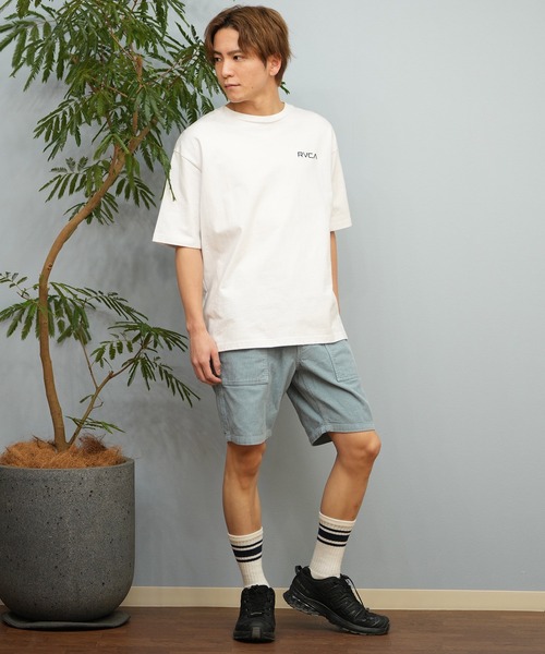 RVCA（ルーカ）の「RVCA/ルーカ 半袖Tシャツ バックプリント オーバーサイズ PALM BOX SS BF041-250（Tシャツ/カットソー・メンズ・ホワイト/ライトカーキ/ブラック/サファリグリーン・L/M/S）」の9枚目の写真