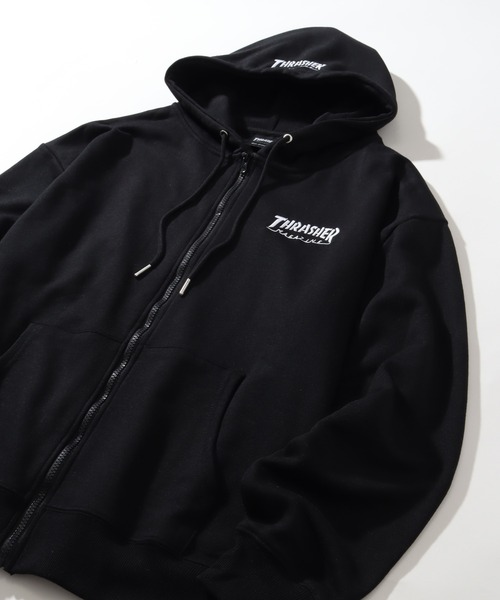 THRASHER(スラッシャー)の「【THRASHER/スラッシャー】裏毛 刺繍ロゴ ジップアップパーカー(パーカー・メンズ・ホワイト/ブラック/グレー・M/L/XL)」の11枚目の写真