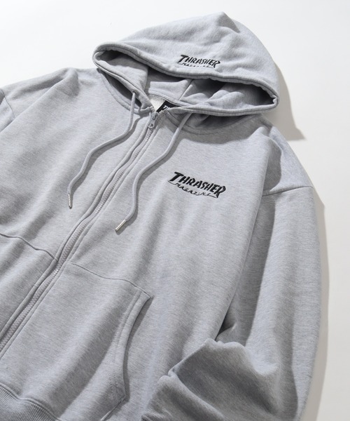 THRASHER(スラッシャー)の「【THRASHER/スラッシャー】裏毛 刺繍ロゴ ジップアップパーカー(パーカー・メンズ・ホワイト/ブラック/グレー・M/L/XL)」の12枚目の写真