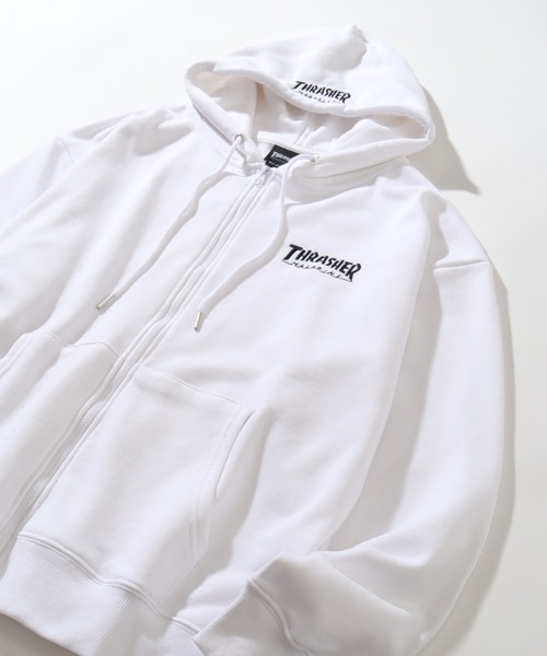 THRASHER(スラッシャー)の「【THRASHER/スラッシャー】裏毛 刺繍ロゴ ジップアップパーカー(パーカー・メンズ・ホワイト/ブラック/グレー・M/L/XL)」の10枚目の写真