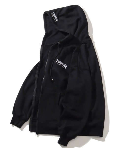 THRASHER(スラッシャー)の「【THRASHER/スラッシャー】裏毛 刺繍ロゴ ジップアップパーカー(パーカー・メンズ・ホワイト/ブラック/グレー・M/L/XL)」の14枚目の写真