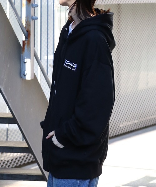 THRASHER(スラッシャー)の「【THRASHER/スラッシャー】裏毛 刺繍ロゴ ジップアップパーカー(パーカー・メンズ・ホワイト/ブラック/グレー・M/L/XL)」の19枚目の写真