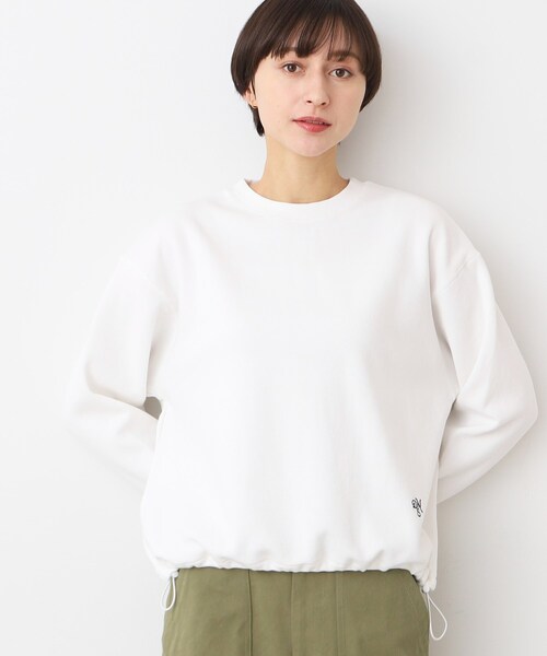 Dessin（デッサン）の「【洗える】ドローコード付きカットソー（XS～L）（Tシャツ/カットソー・レディース・ピンク系/ナチュラル/ホワイト/チャコールグレー・03/01/02/00）」の2枚目の写真