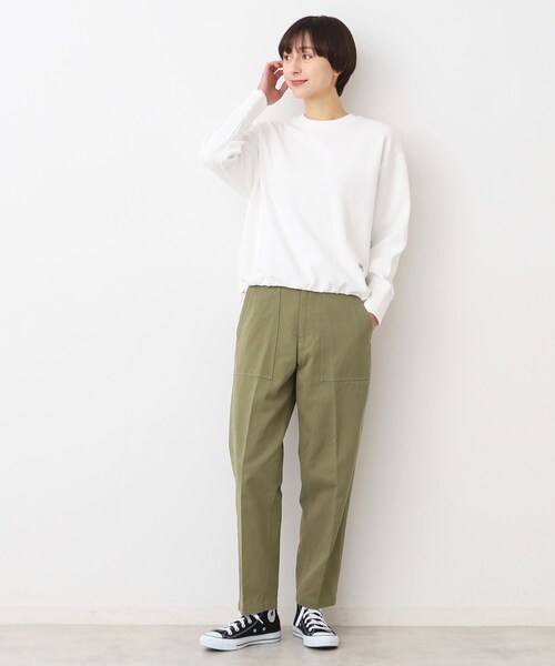 Dessin（デッサン）の「【洗える】ドローコード付きカットソー（XS～L）（Tシャツ/カットソー・レディース・ピンク系/ナチュラル/ホワイト/チャコールグレー・03/01/02/00）」の21枚目の写真
