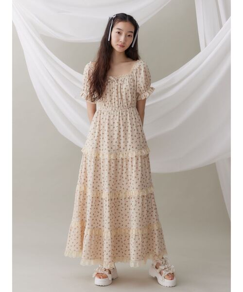 merry jenny（メリージェニー）の「petit flowerﾊﾟﾌﾜﾝﾋﾟｰｽ（ワンピース・レディース・オフホワイト/ベージュ・FREE）」の5枚目の写真
