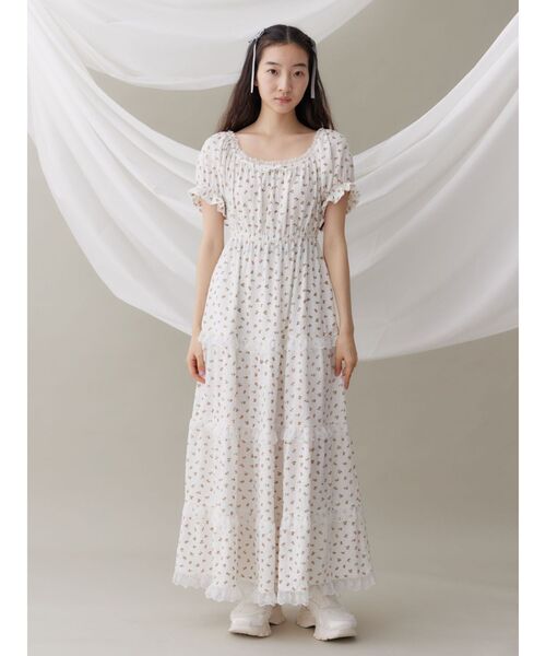 merry jenny（メリージェニー）の「petit flowerﾊﾟﾌﾜﾝﾋﾟｰｽ（ワンピース・レディース・オフホワイト/ベージュ・FREE）」の9枚目の写真