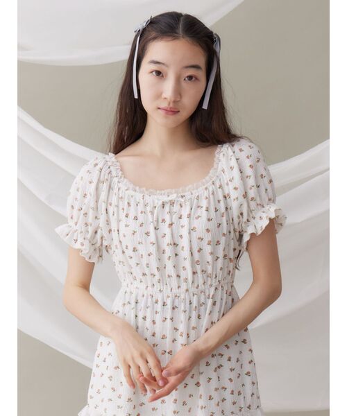 merry jenny（メリージェニー）の「petit flowerﾊﾟﾌﾜﾝﾋﾟｰｽ（ワンピース・レディース・オフホワイト/ベージュ・FREE）」の12枚目の写真